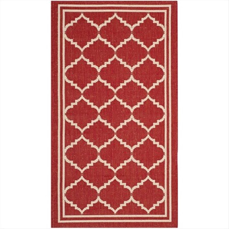Safavieh 2 Ft. X 3 Ft. -7 In. Rectangle Indoor-Outdoor Courtyard- Red And Beige- Machine Made Rug CY6889-248-2